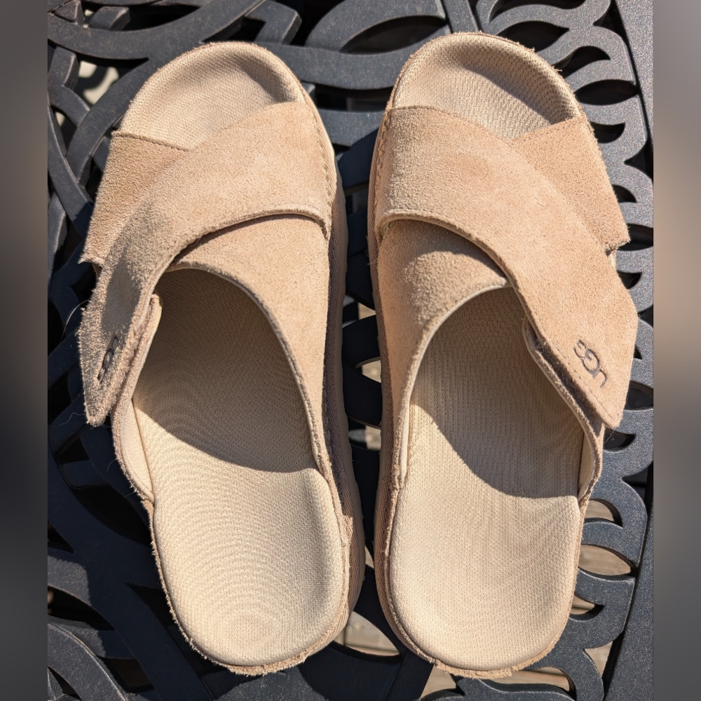 UGG Women's Tan Suede Slide Sandals